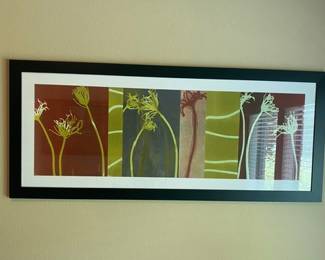 Modern Floral Prints - Matted & Framed - 2 Available - 55"W x 24"H