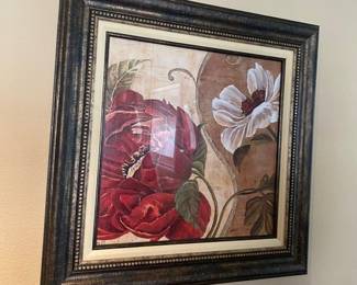 Poster Azzi Collection FLoral Print by Maria Donovan - 33"W x 33"H (Also available a Complimentary Print to be used as a Pair)