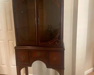 Bombay Co Cherry Wood Display Cabinet (Excellent Condition) - 28"W x 15"D x 71"H