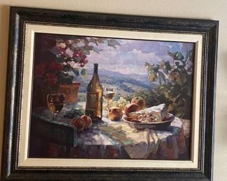 Leon Roulette - Chardonnay Fruit Painting, Matted & Framed - 50"W x 40"H