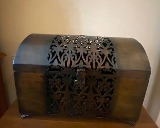 Decorative Domed Metal Cutout Boho Box - 14"W x 10"D x 8"H