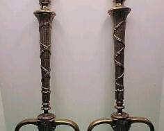 Gorgeous solid brass andirons