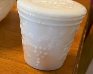 Milk glass sugar bowl