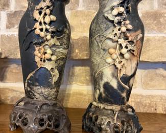 Paid of beautiful soapstone vases
