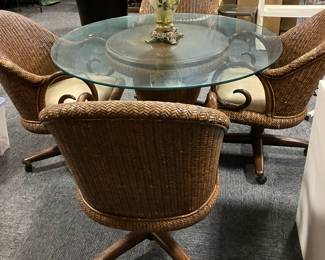 Glass Top Table with Four Chairs