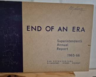 Scarce Ventura Annual Report. Lists schools back to late 1800s.