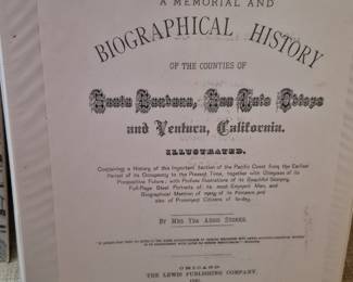 Printed copy of Biographical History Santa Barbara and Ventura Counties