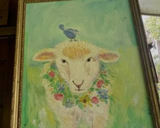 Sweetness overload....is the Blue Bird Happy or is the Lamb Happy?   