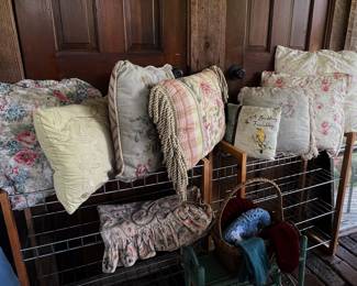 Vintage look pillows ....some are down filled