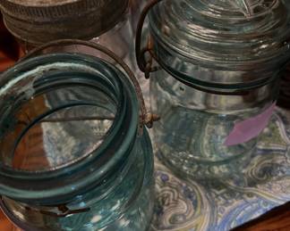 Various sizes & styles vintage canning jars
