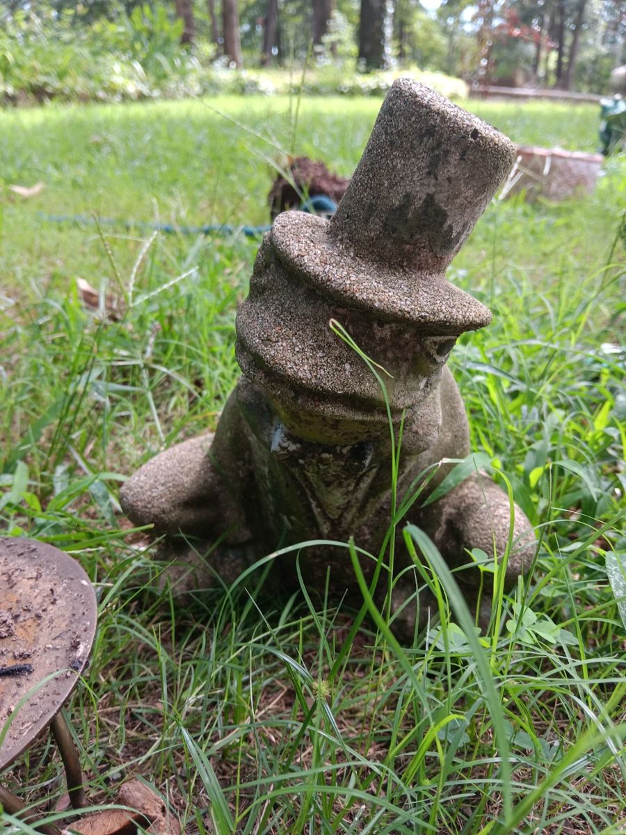 Vintage Heavy Cement Frog