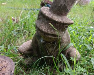 Vintage Heavy Cement Frog