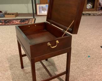 Baker Furniture - Mahogany inlaid stand (opened up)