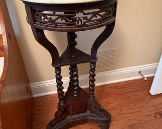 Pre sell item for 2900. Do your research on this piece! RARE American Rocono carved rosewood candle stand in beautiful condition. Circa 1850.