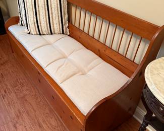 Vintage hand made solid wood bench and toy box