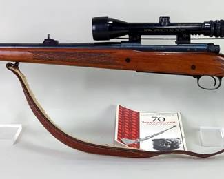 Winchester 70 .300 Win Mag Bolt Action Rifle SN# 850579, Bushnell Scopechief IV-M 3x-9x Vari Scope, Bianchi Cobra Leather Padded Sling, Ammo Sleeve, Paperwork
