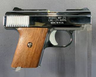 Raven Arms MP-25 .25 Auto Pistol SN# 1627941, Leather Holster, Includes Original Box, Paperwork, In Soft Case 