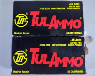 TulAmmo .45 Auto Steel Case Ammo, Approx 100 Rd