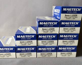 Magtech Steel Case 9mm Luger Ammo, Approx 500 Rds