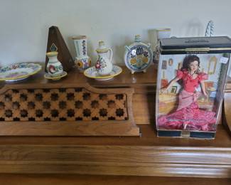 Barbie doll and pottery