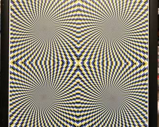 Late '60s/early '70s framed "Op Art" poster