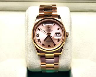 Available for pre-sale purchase: Rolex 18K Rose Gold men's watch $25,000.00