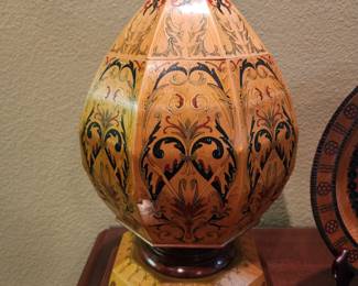 Italian octagonal inlay lidded box 