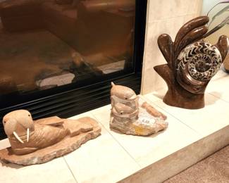 Alaskan marble carved sculptures
