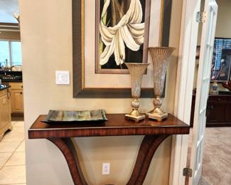 Theodore Alexander rosewood and brass inlay table