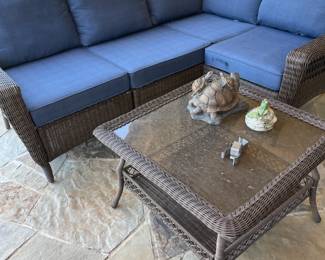 Corner setup, 4 chairs.  Table sold seperately. 