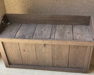 Stop the porch pirates with this simple but genius piece!  Lid lifts to hide your packages, but also a shelf on the backside for large items.  