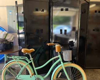 Ladies' Schwinn!  Cute as can be.  the Black panels are for you booth designers, room dividers, privacy panels etc - there are 4 of them! Velcro is ready to hold your goodies!