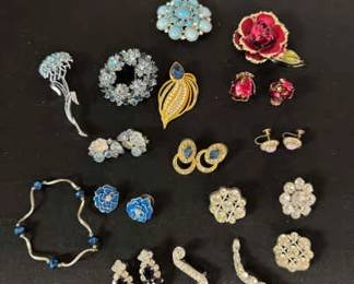 Costume Jewelry with Blues Reds