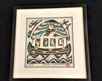 "Noah's Ark" Folk Art Print Artist Sadeo