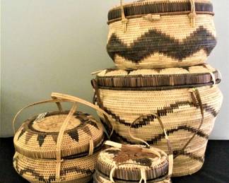 Handwoven Fiber Rush Baskets