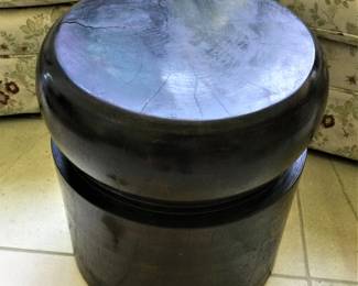 Teak Tribal Stool 18"H/16" Round