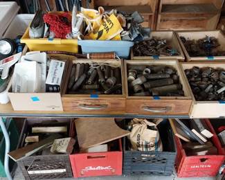 plumbing supply, lumber aprons, milk crates