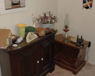 cabinet, oil lamp