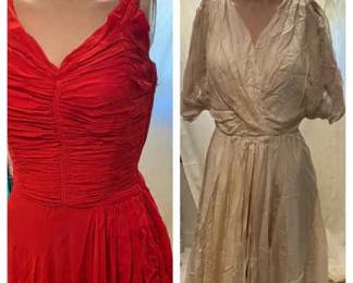 Ivory Dress, Red Dress And Sequined Bolero