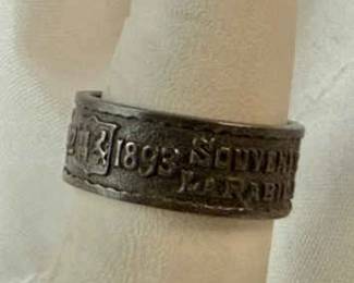 Rare Whiting Columbian Sterling Exposition 1893 Worlds Fair Ring Chicago