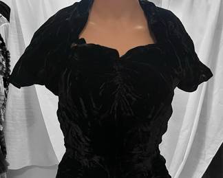Black Velvet Strapless Dress And Bolero