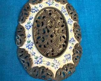 Antique Sterling Enamel Buckle