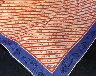 23 X 24 Rare Vera Neumann Sports Car Scarf