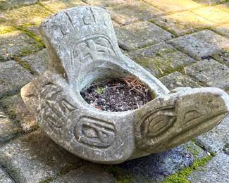 PNW Indigenous Style Stone Planter