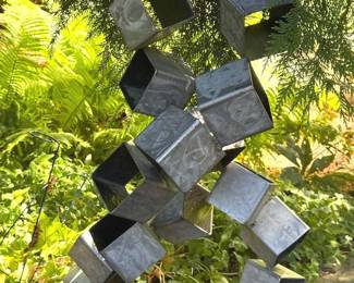 Metal Cubist Style Outdoor Garden Sculpture