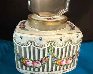Hand Painted Glass Vanity Bottle