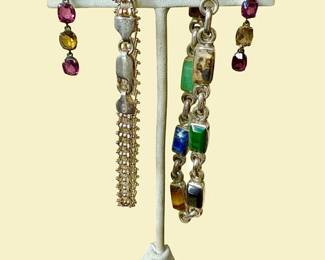Multi Stone Earrings Sterling Bracelets