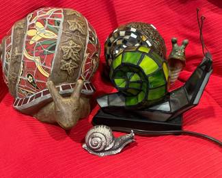 Ceramic And Glass Snail Decor