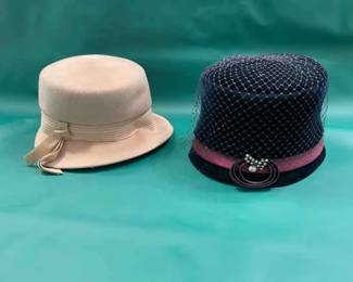 Navy And Ivory Ladies Hats
