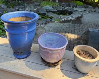 Purple And Blue Ceramic Pots